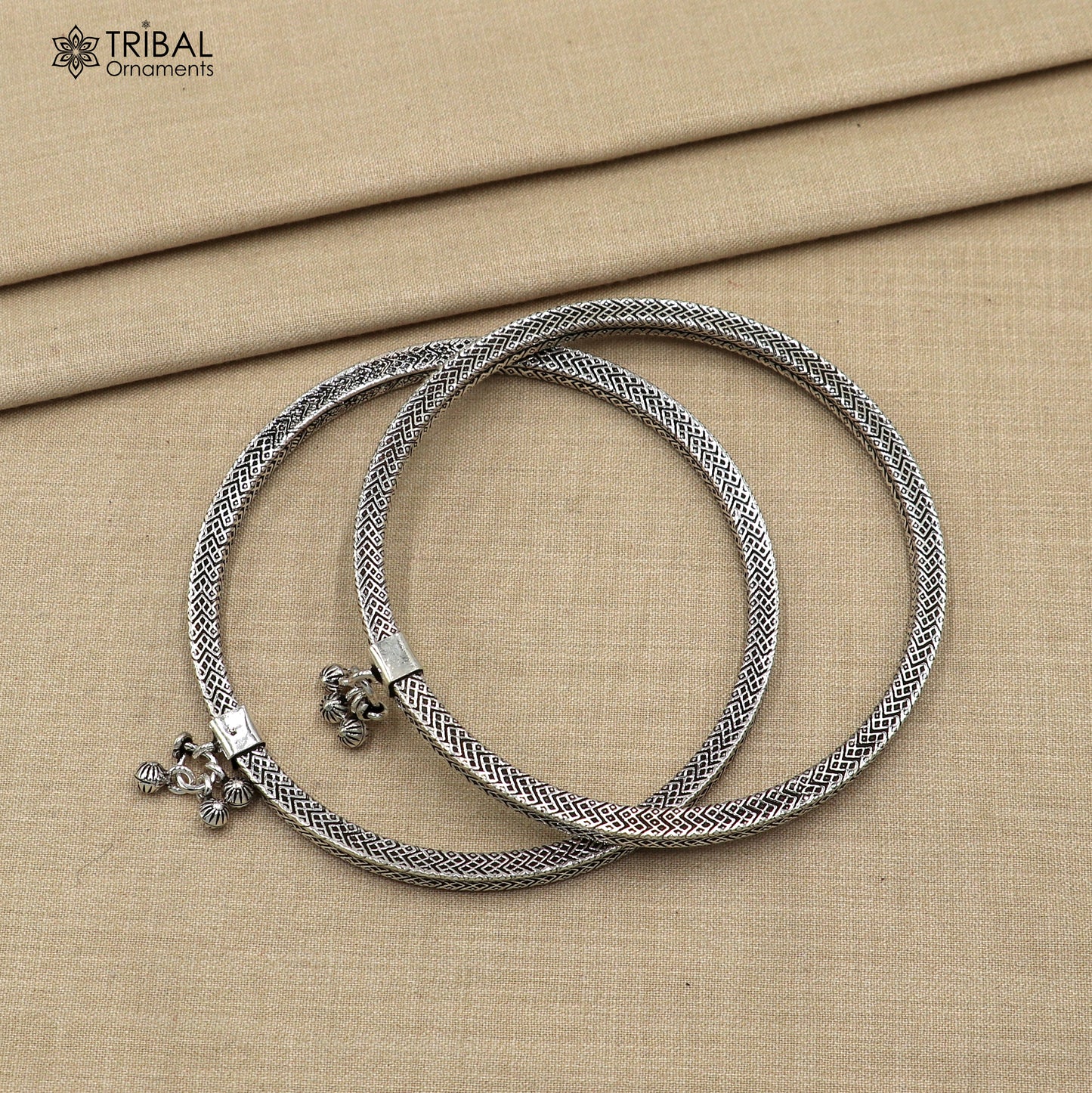 5 mm 925 sterling silver vintage ethnic design customized foot ankle kada bracelet with hanging drops belly dance jewelry nsfk149