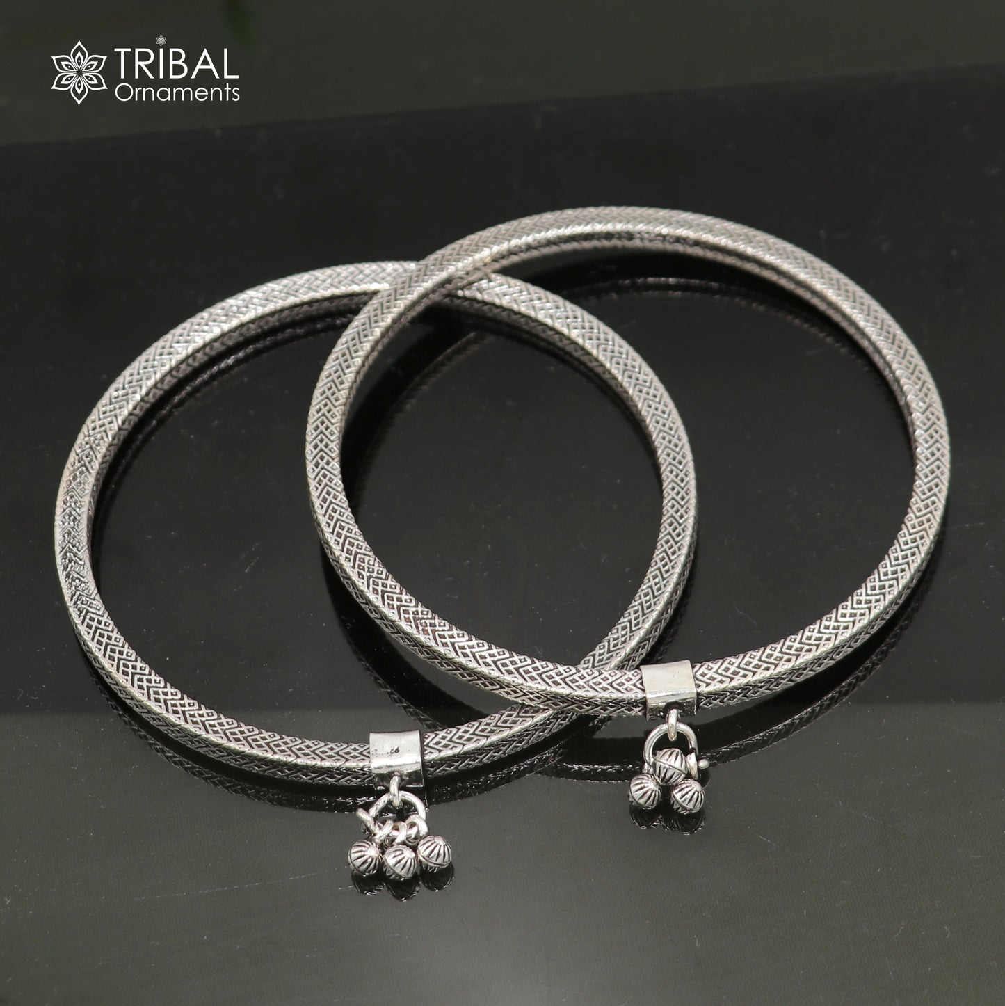5 mm 925 sterling silver vintage ethnic design customized foot ankle kada bracelet with hanging drops belly dance jewelry nsfk149