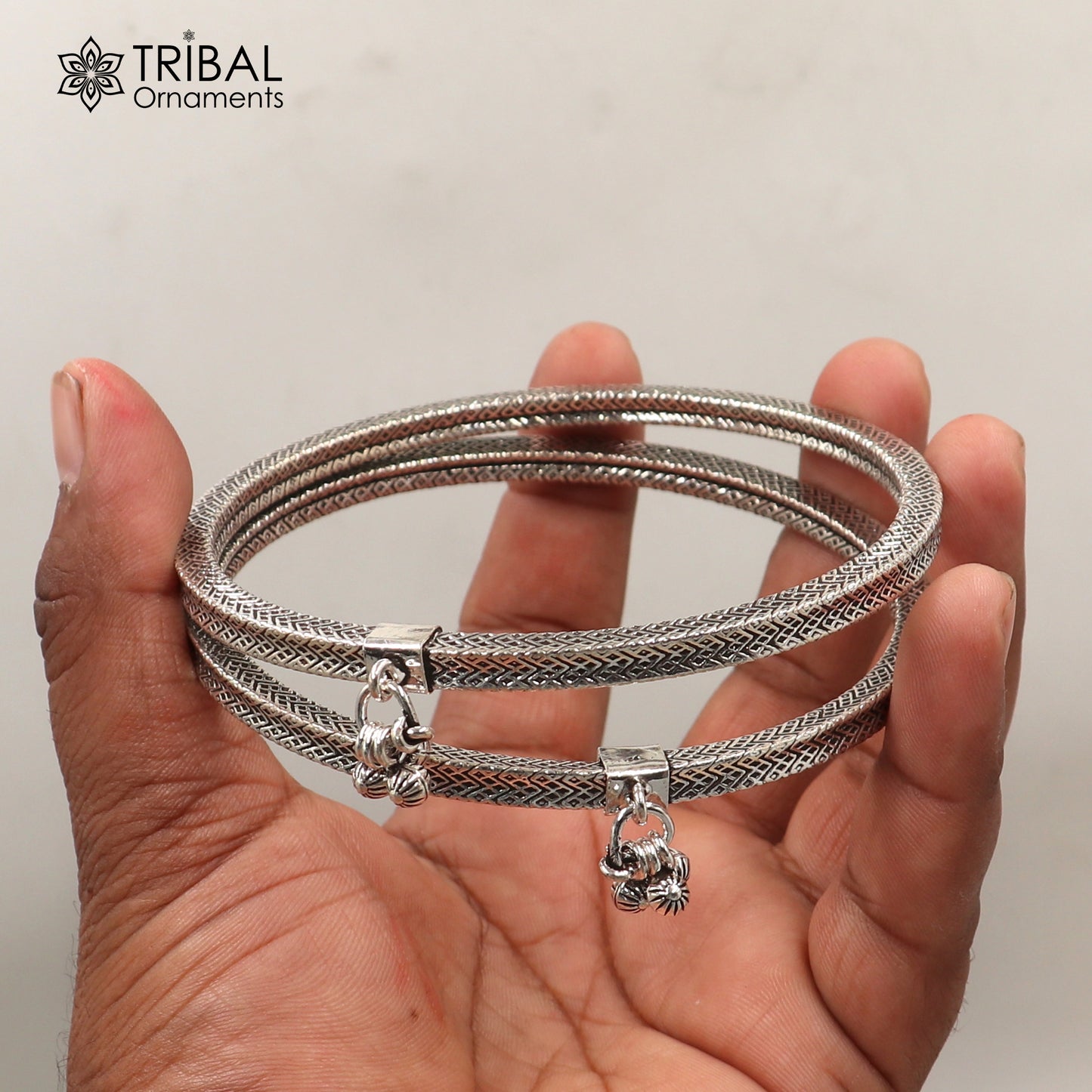 5 mm 925 sterling silver vintage ethnic design customized foot ankle kada bracelet with hanging drops belly dance jewelry nsfk149