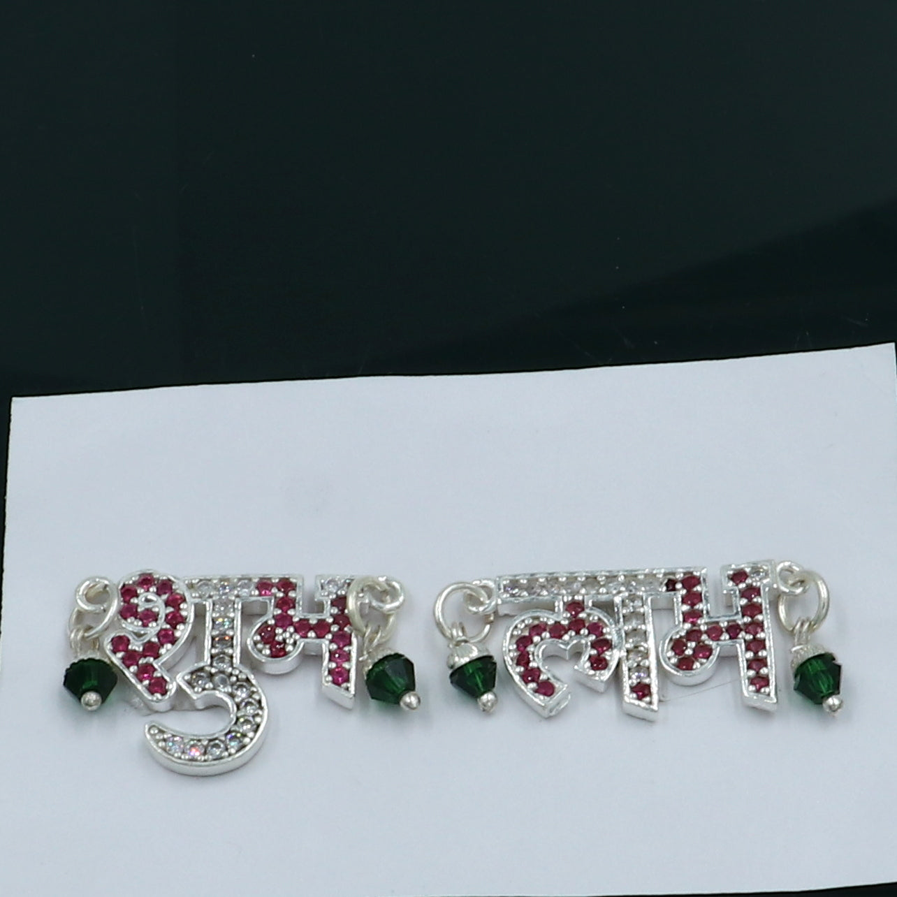 925 sterling silver shubh labh combo diwali pooja set su1324 - TRIBAL ORNAMENTS