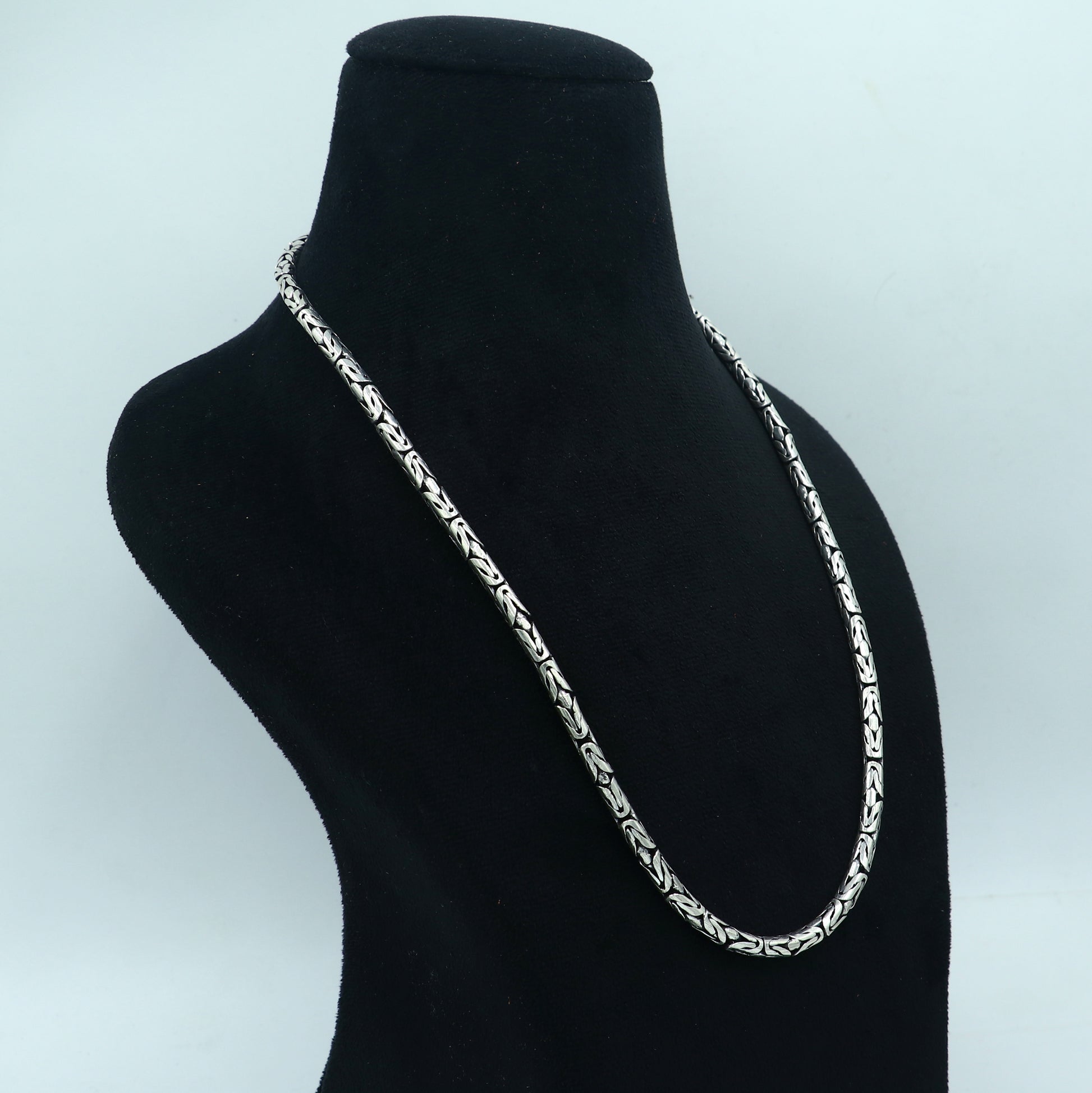 925 Silver Vintage design handmade solid byzantine silver chain customized tribal belly dance jewelry from india ch266 - TRIBAL ORNAMENTS