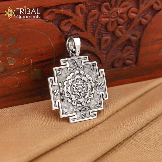 925 sterling silver Divine Baglamukhi Maha Yantram Silver Pendant Energetic Kavacham pendant  nsp1042