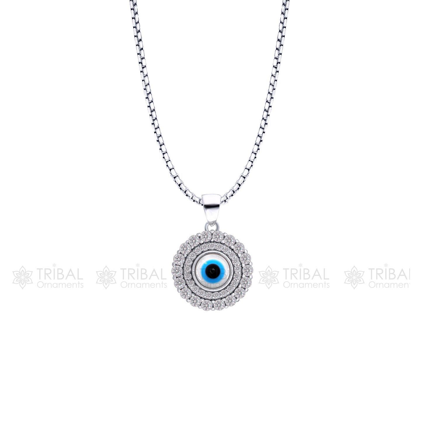 925 sterling silver evil eyes pendant with CZ stone nsp790