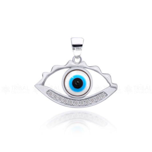 925 sterling silver evil eyes pendant with CZ stone nsp791