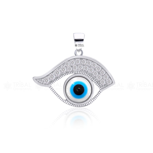 925 sterling silver evil eyes pendant with CZ stone nsp792
