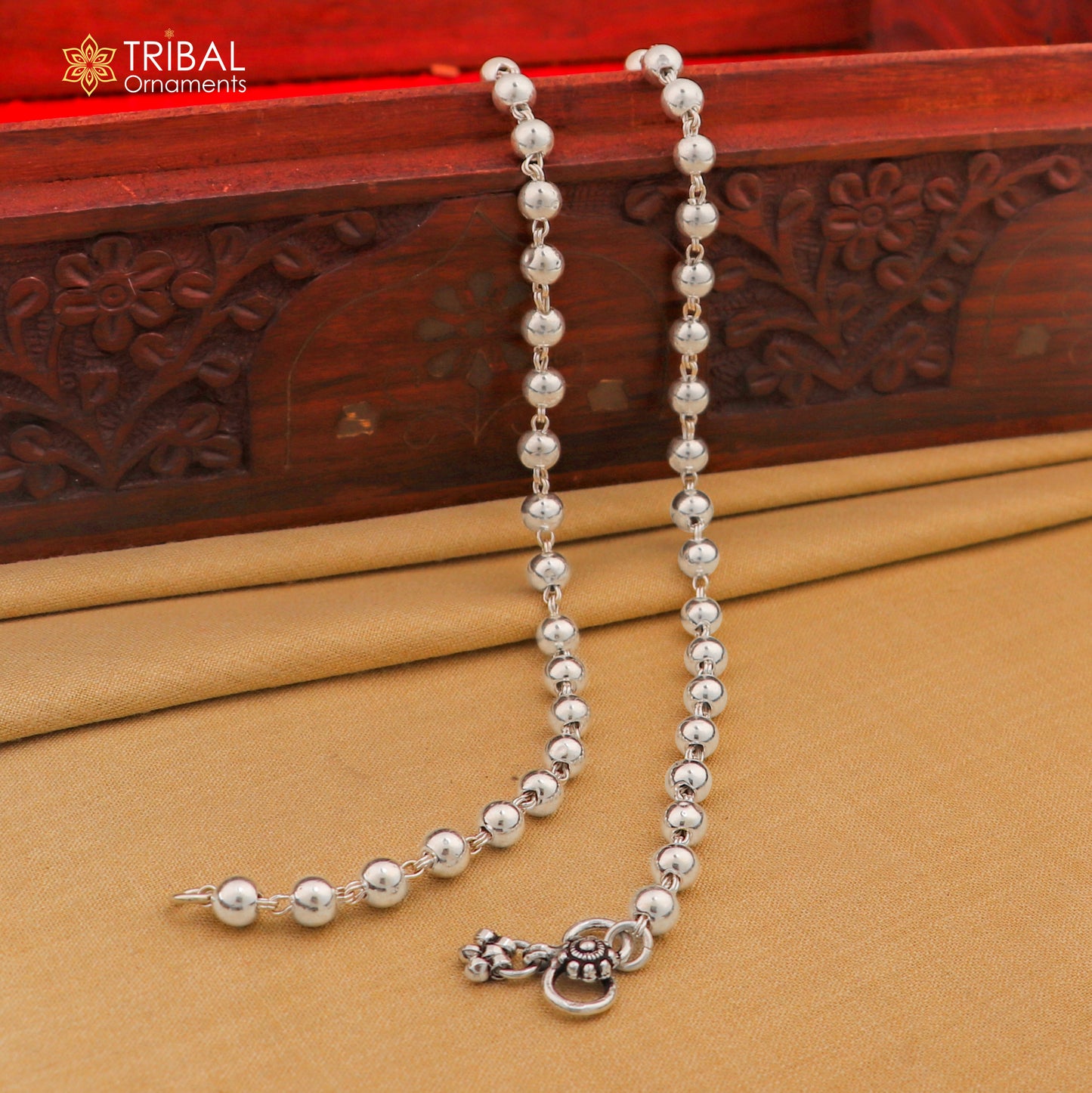 4.5mm 9"to 12" 925 sterling silver beaded/ball chain anklet bracelet amazing light weight delicate anklets belly dance silver jewelry ank537