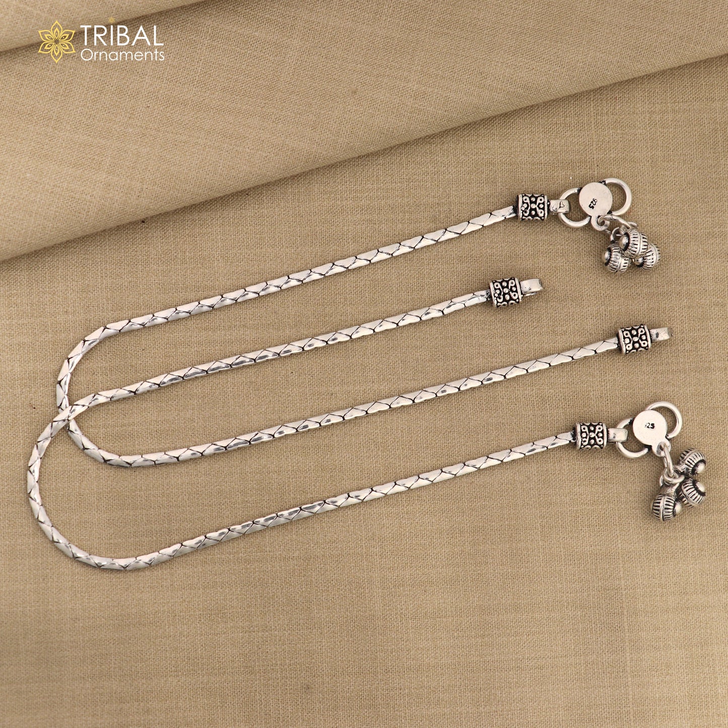 10.5" 925 sterling silver handmade stylish chain anklets foot bracelet ,ankle bracelet belly dance jewelry ank714