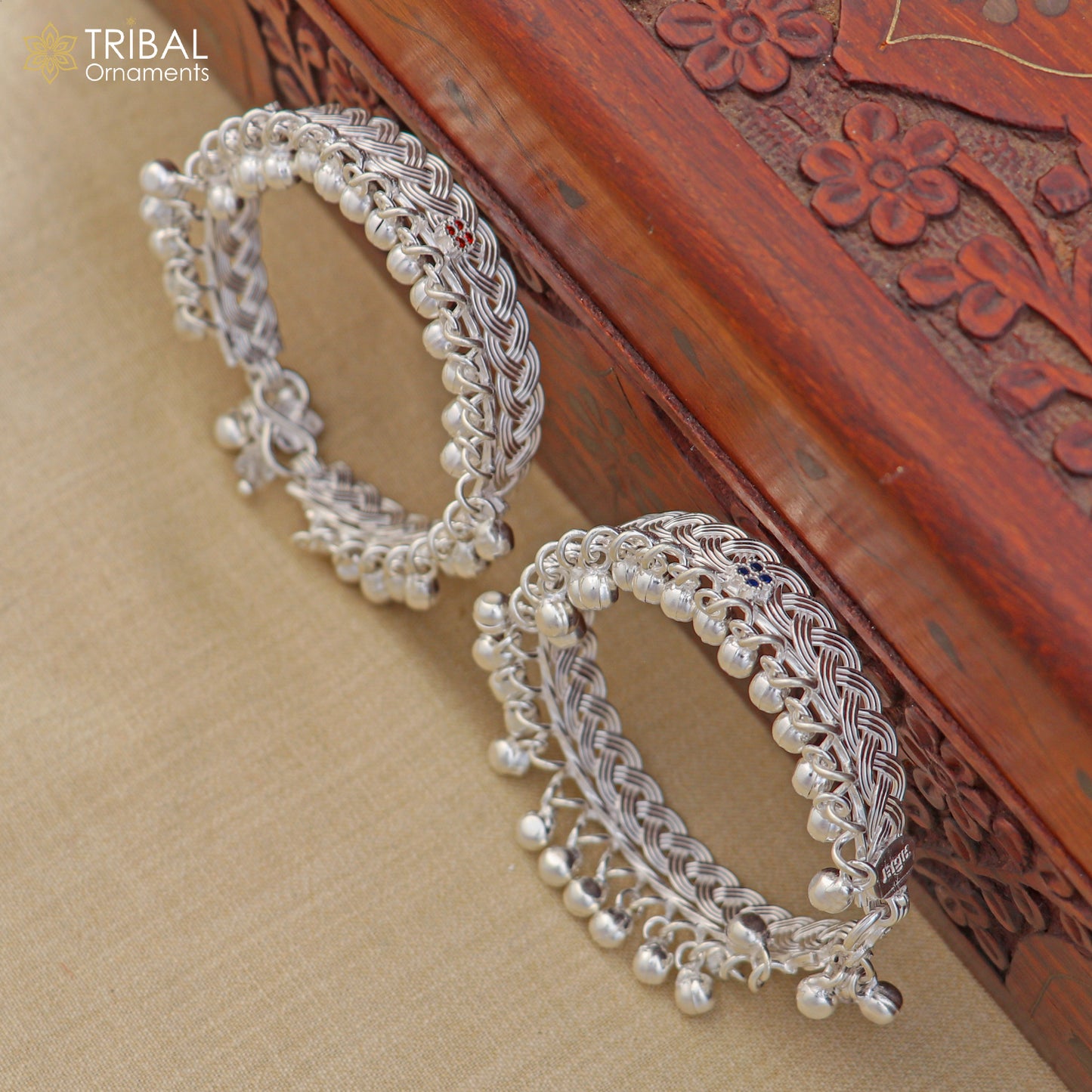 925 Sterling silver customized baby anklets, Best gifting kids fancy jingling ankle bracelet ank764 - TRIBAL ORNAMENTS