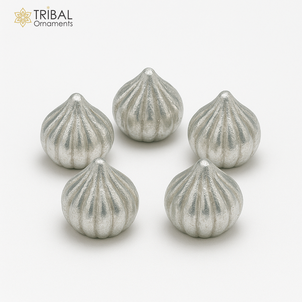 Ganesha Modak (prasadam) 925sterling Silver for Puja Offering, Sweet Prasad for Lord Ganesha Pooja Item art793