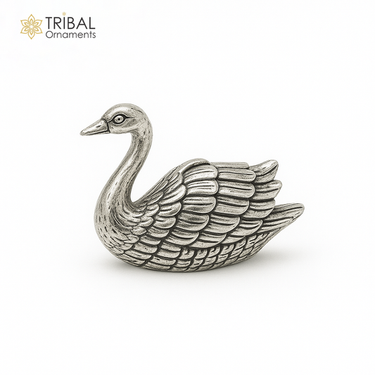 925 Sterling silver vintage design Swan statue or sculpture,puja article for home art816