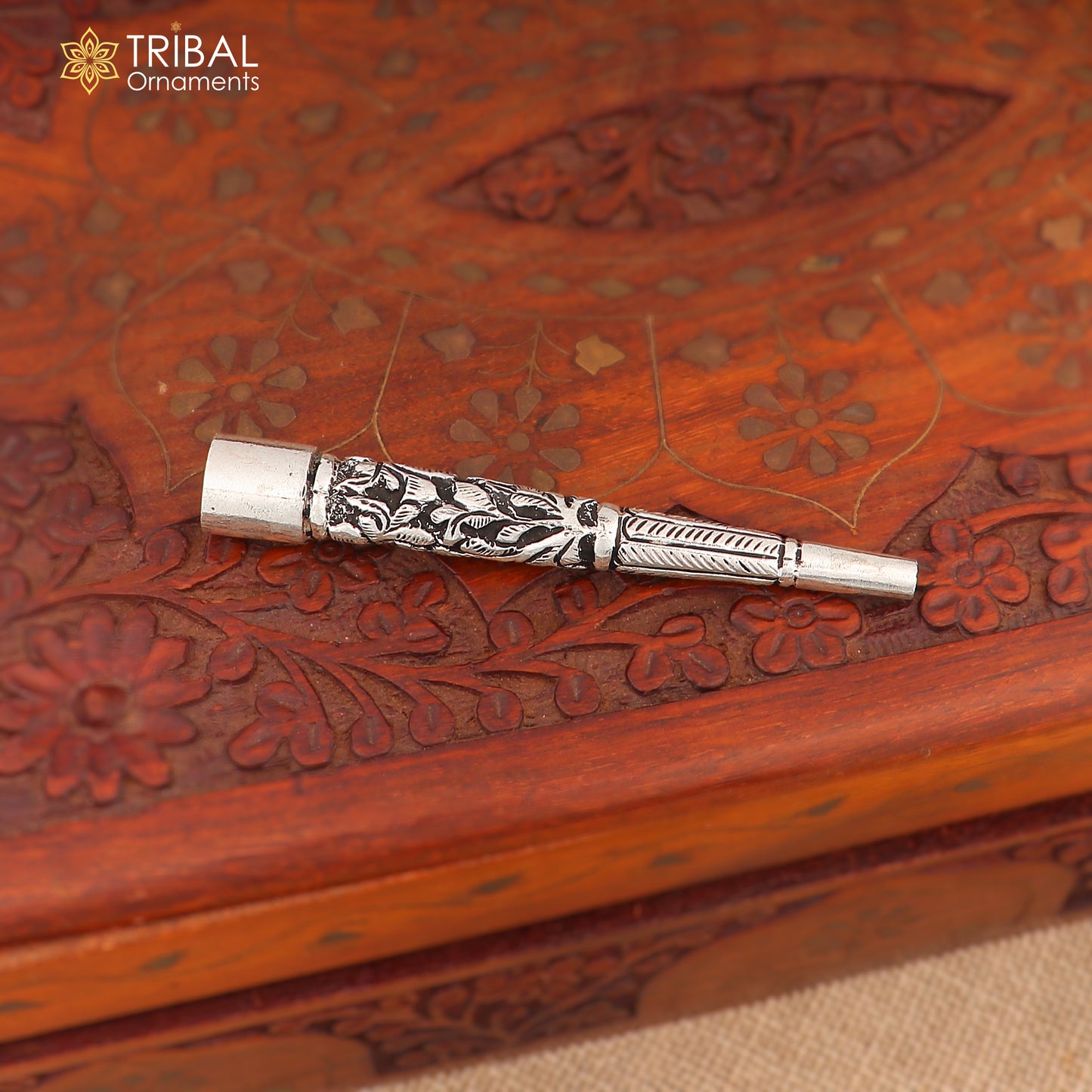 925 sterling silver Naskhi, chitai work hukka pipe vintage style cigarette pipe art820