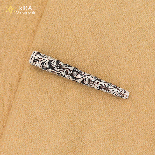 925 sterling silver chitai work flower design hukka pipe vintage style cigarette pipe art826