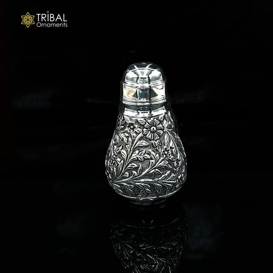 925 sterling silver nakshi work Salt and pepper shakers kitchen utensils art894