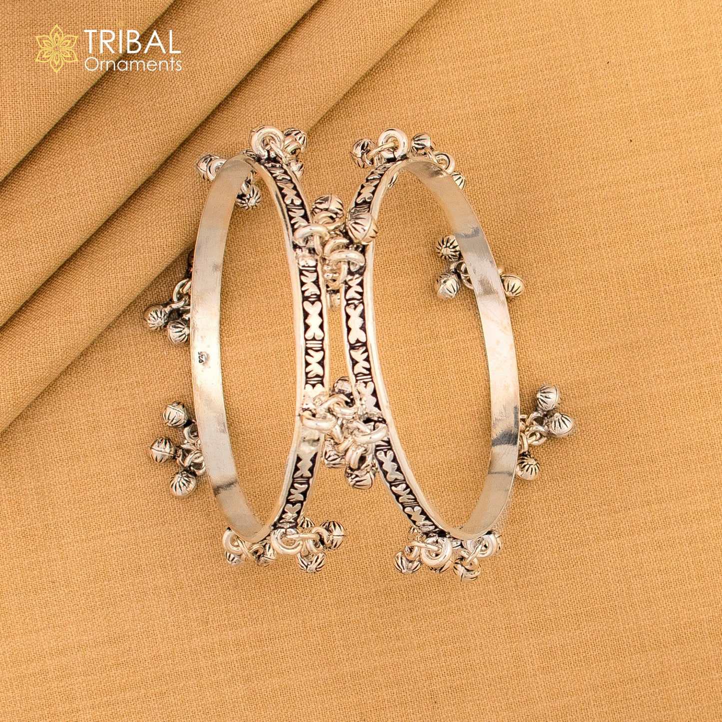 925 sterling silver handmade girl's bangle bracelet unique gorgeous jingling bells drops. excellent charm brides gifting jewelry ba177