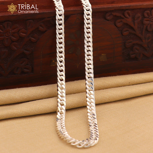 20"/24" 4MM 925 sterling silver handmade solid fancy stylish silver chain necklace curb cuban chain best gifting jewelry from India ch246