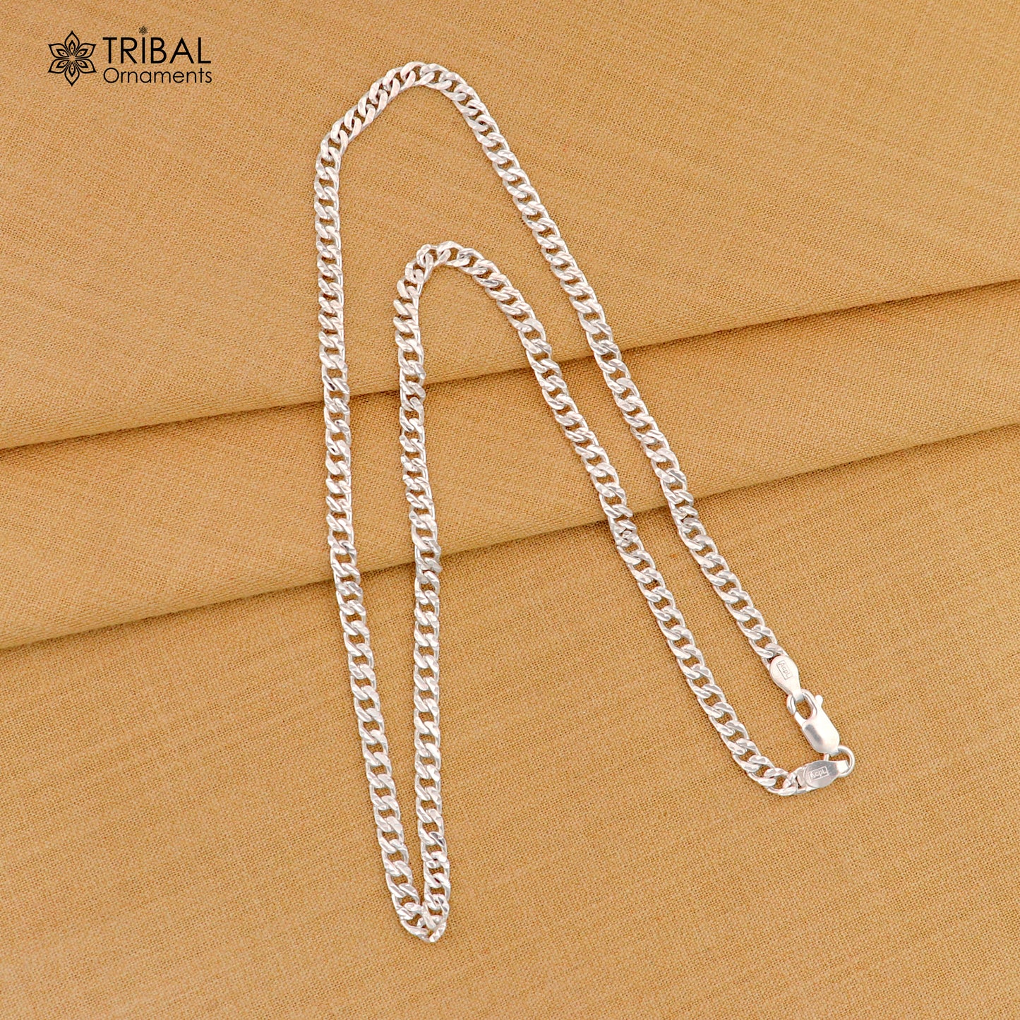 3mm 20" solid 925 sterling silver handmade modern trendy design wheat chain necklace giving it a distinctive and stylish look ch250