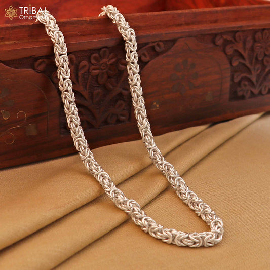 925 Sterling silver  byzantine chain All size 5 mm chain necklace gifting best men's  jewelry ch592