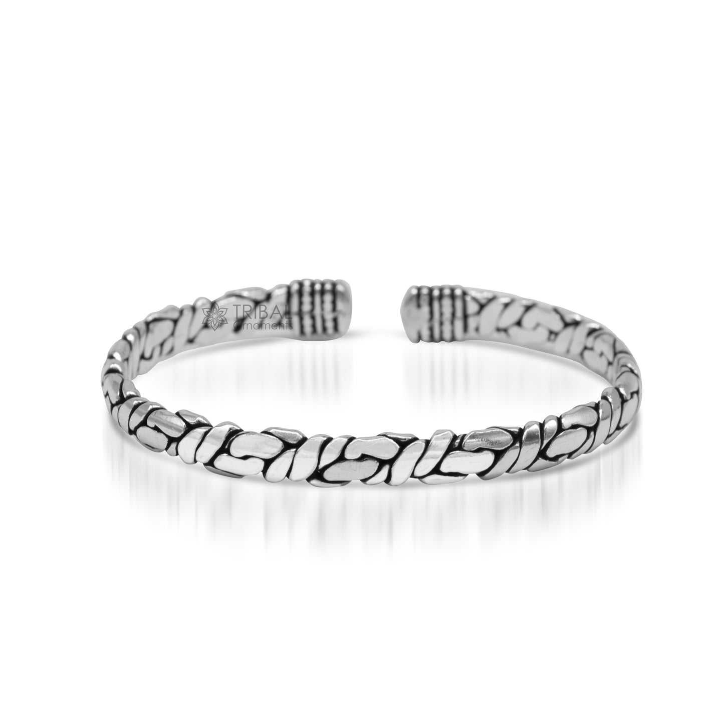 925 sterling silver cuff bracelet kada, amazing unisex vintage style handmade daily use ethnic bangles kada cuff129 - TRIBAL ORNAMENTS