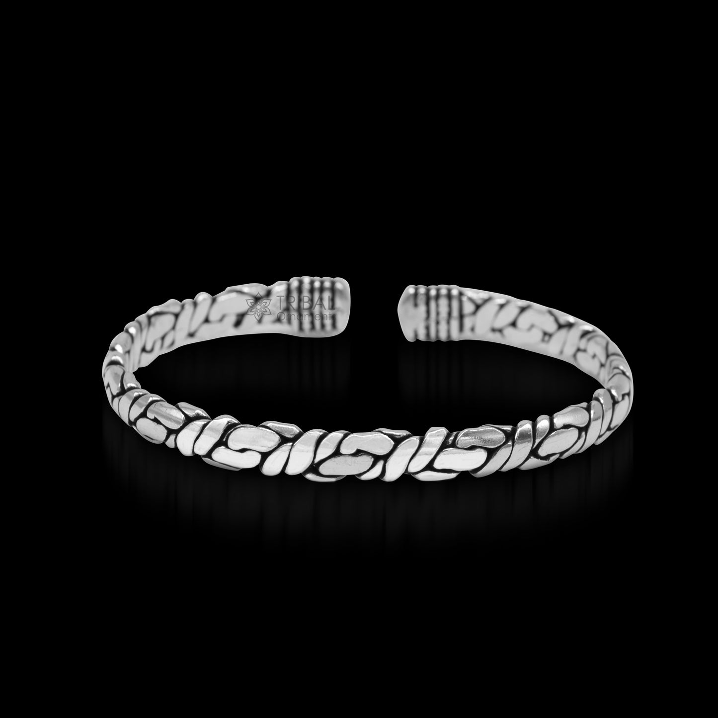 925 sterling silver cuff bracelet kada, amazing unisex vintage style handmade daily use ethnic bangles kada cuff129 - TRIBAL ORNAMENTS