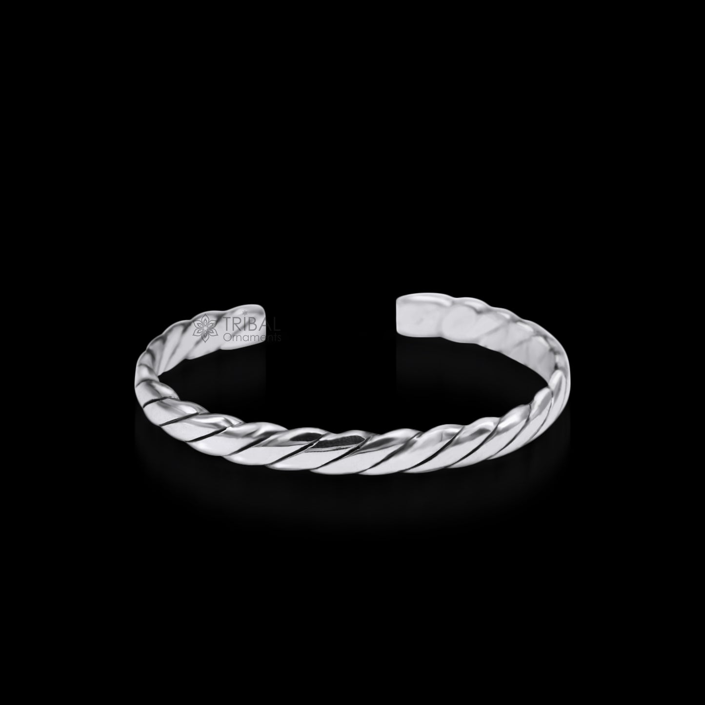 925 sterling silver handmade solid trendy spiral design fashion kada cuff bracelet, cuff kada unsex gifting jewelry solid kada cuff163 - TRIBAL ORNAMENTS