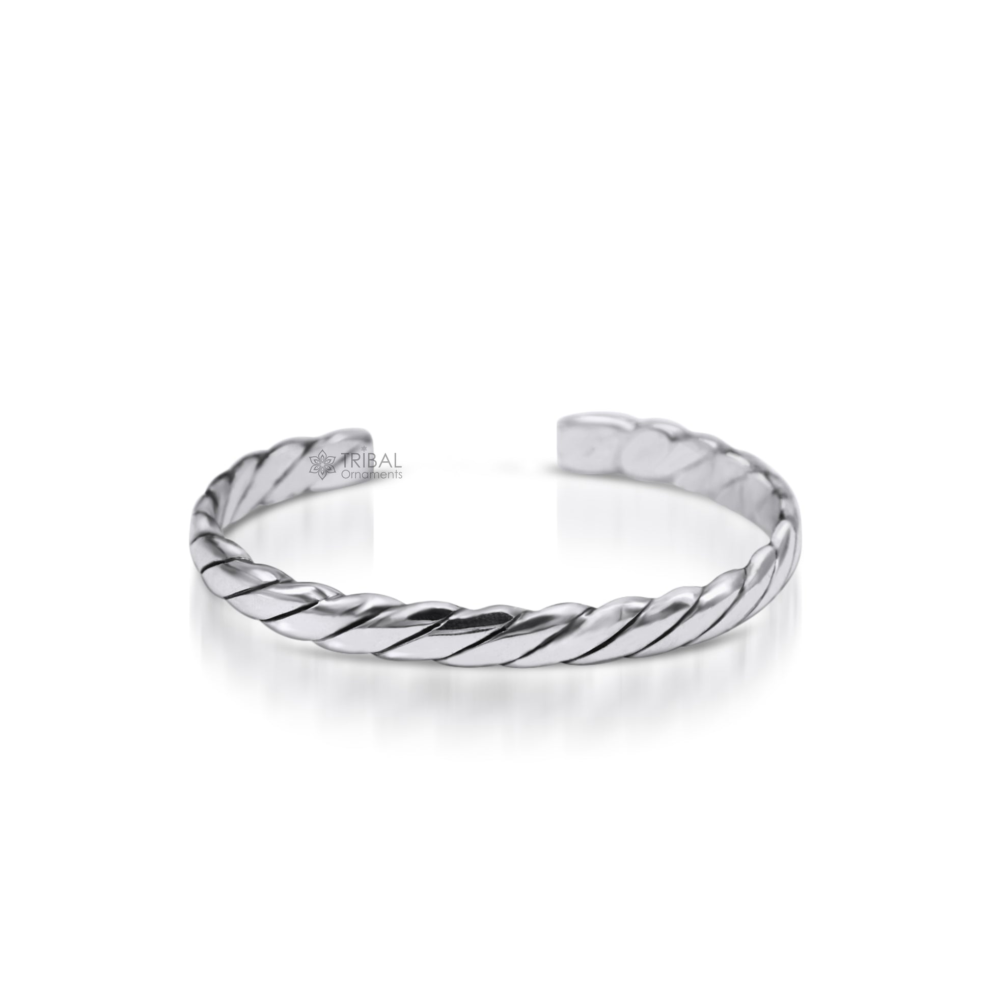 925 sterling silver handmade solid trendy spiral design fashion kada cuff bracelet, cuff kada unsex gifting jewelry solid kada cuff163 - TRIBAL ORNAMENTS