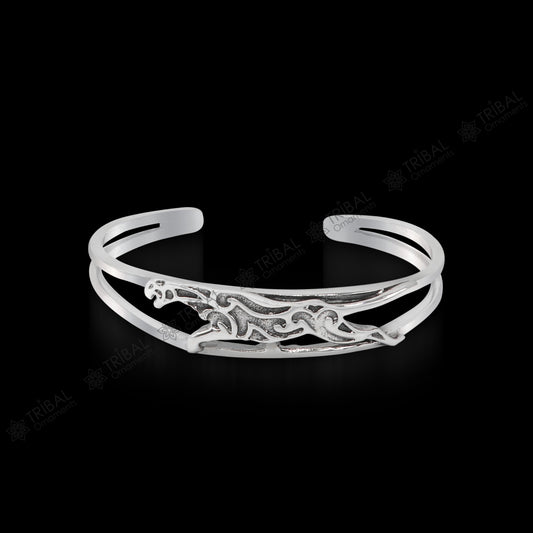 Authentic 925 sterling silver exclusive handmade Tiger design cuff kada bracelet, easy to adjust with your wrist, unisex jewelry cuff51 - TRIBAL ORNAMENTS
