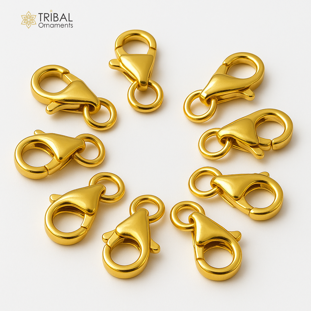 22kt yellow gold handmade excellent dolphin fish lock clasps