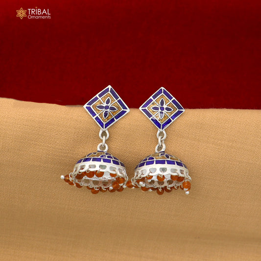 925 sterling silver colorful enamel work earring er289