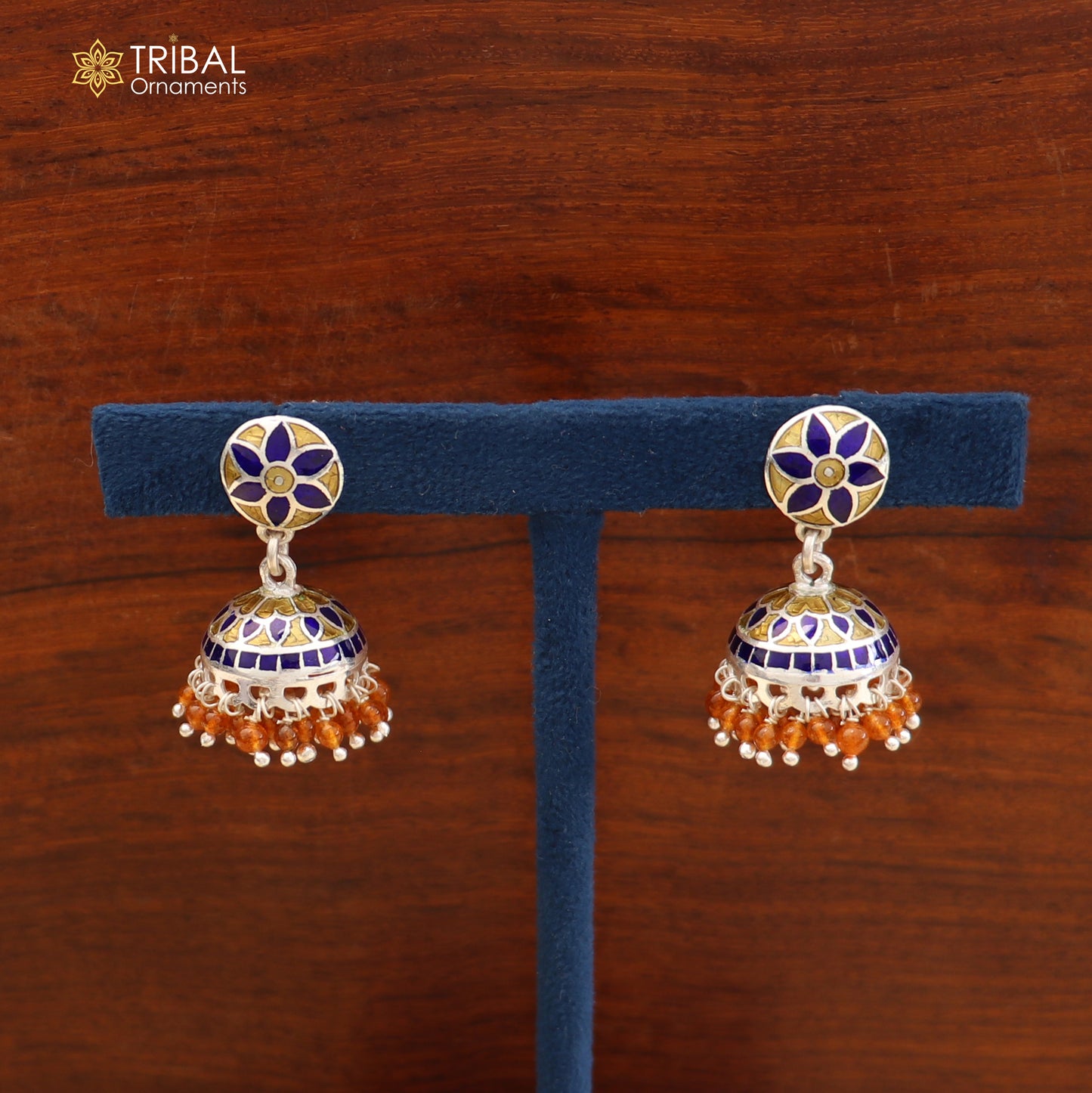 925 sterling silver colorful enamel work earring Jhumka er290