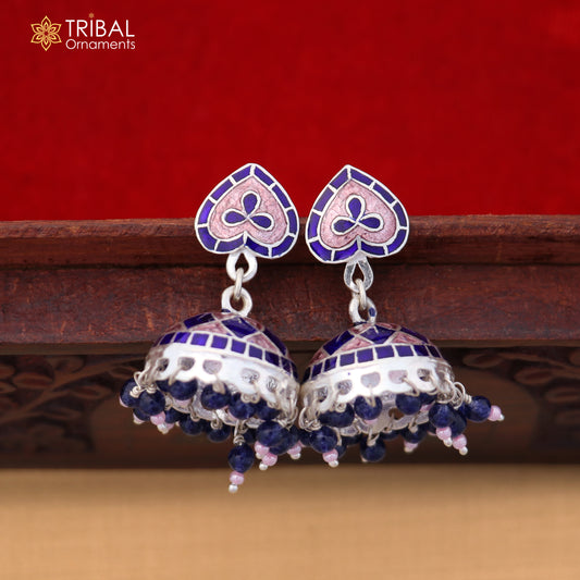 925 sterling silver minakari design Jhumka earring er321