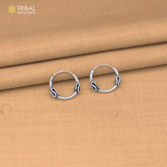 925 sterling silver wired design bali hoops earrings bali tribal ethnic jewelry er350