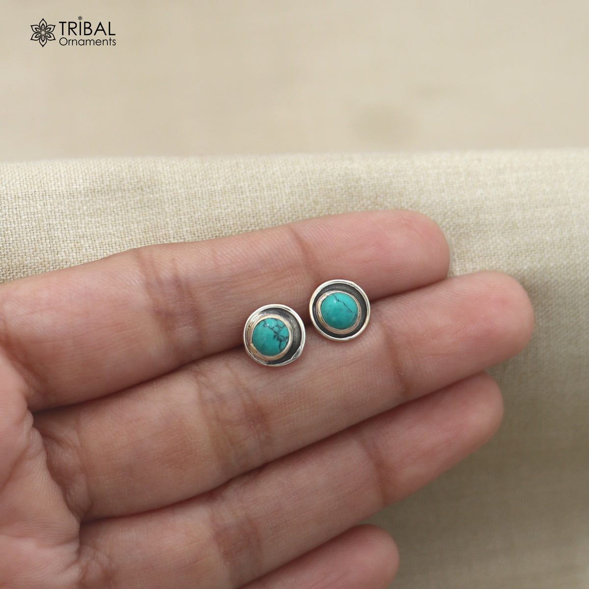 925 sterling silver turquoise stone stud earring best jewelry er400