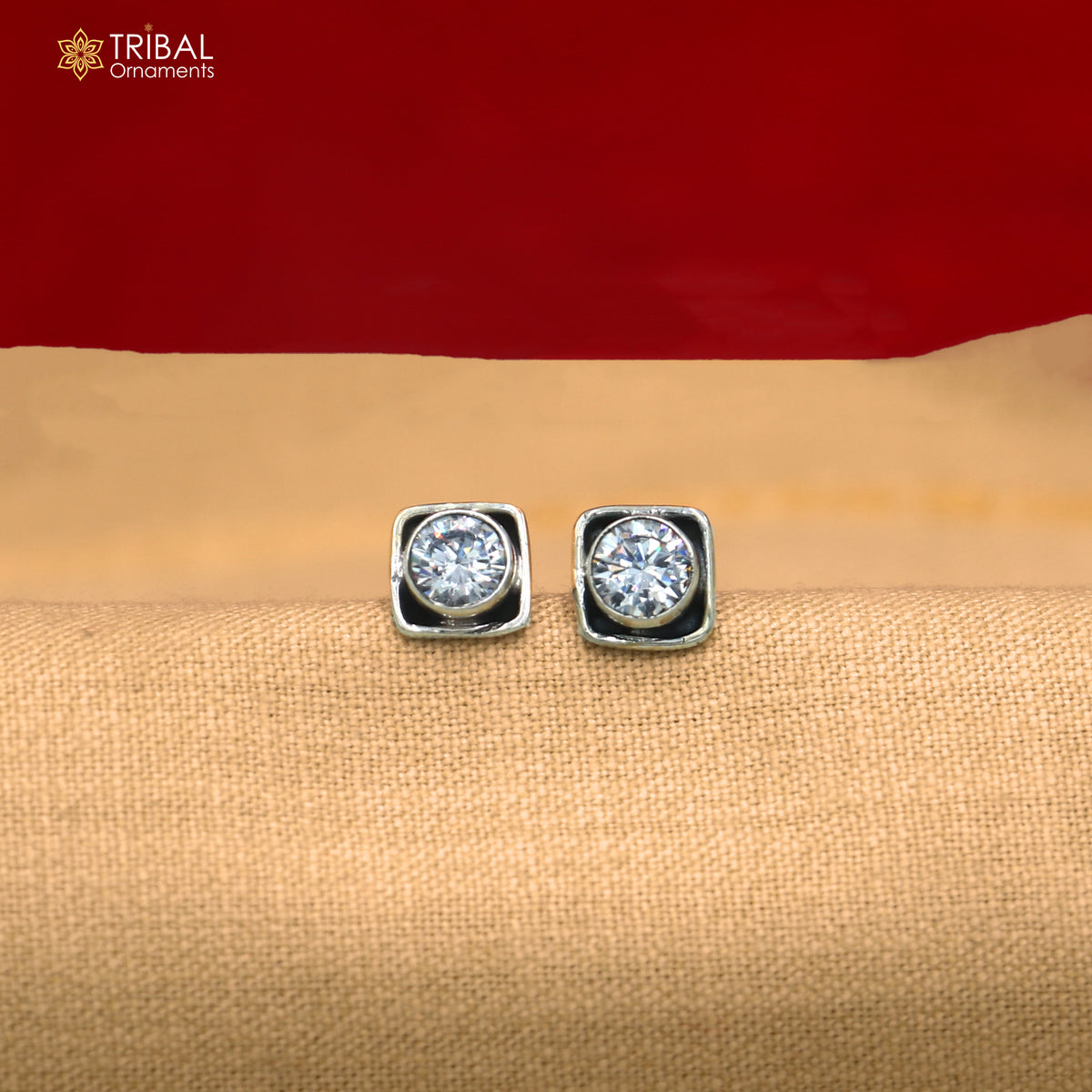 925 sterling silver white stone stud earring best jewelry er410