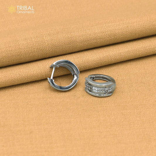 925 sterling silver zircon stone hoop earring er420