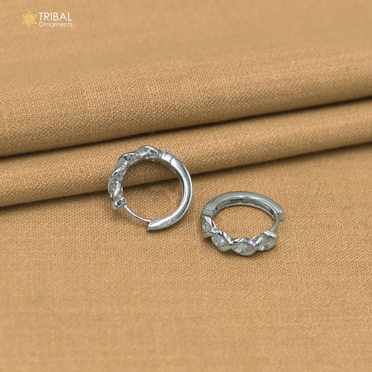 925 sterling silver zircon stone hoop earring er427