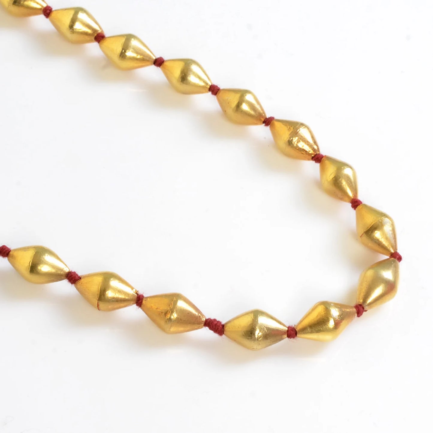 925 sterling silver Gold polished dholki beaded necklace,Dholki mala tribal jewelry set722