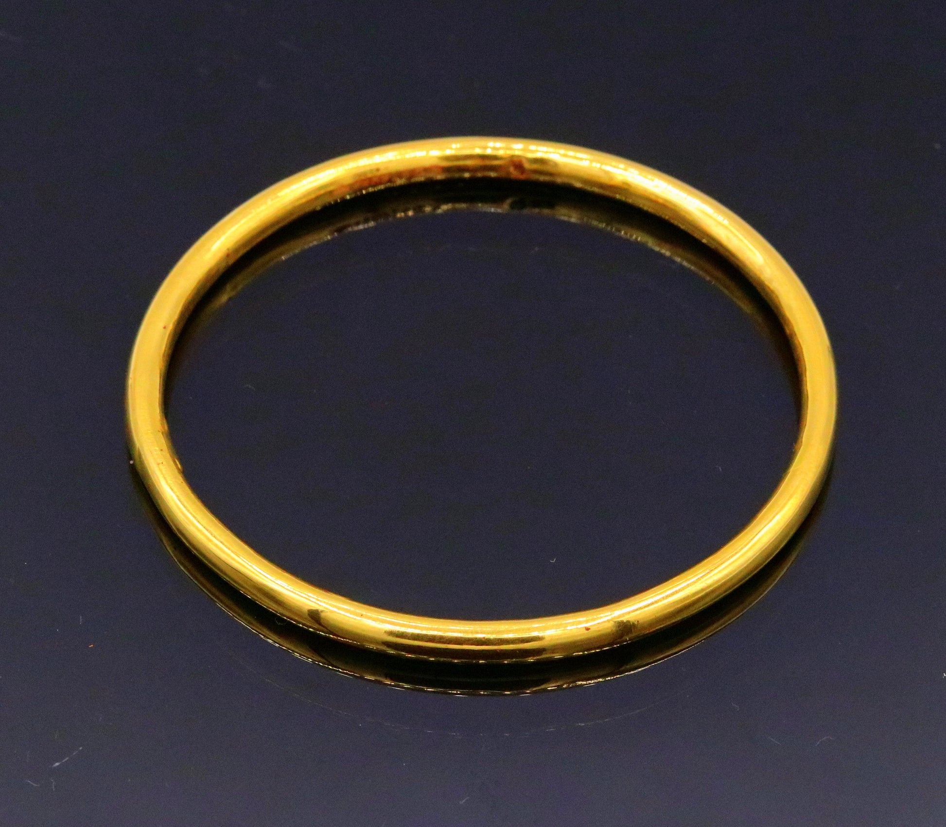 22k yellow gold handmade fabulous plain bangle bracelet with complete hallmarking sign jewelry for girls women - TRIBAL ORNAMENTS