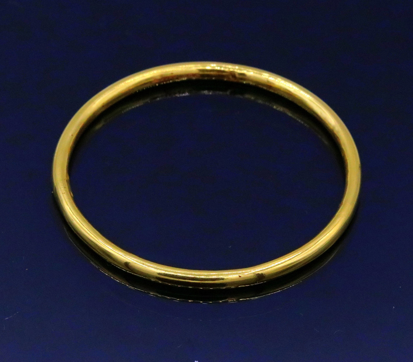 22k yellow gold handmade fabulous plain bangle bracelet with complete hallmarking sign jewelry for girls women - TRIBAL ORNAMENTS