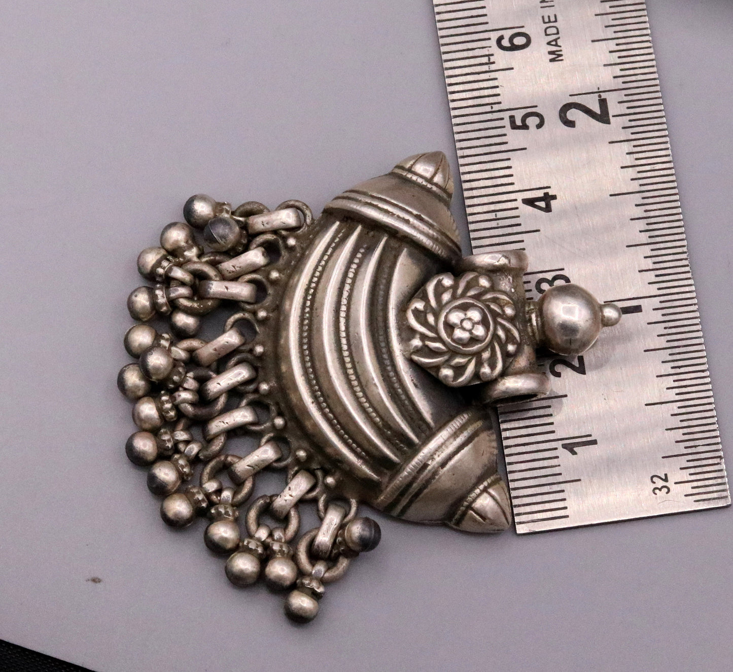 925 Sterling silver handmade gorgeous amulet pendant oxidized customized pendant belly dance temple jewelry bellydance rajasthan india nsp13 - TRIBAL ORNAMENTS
