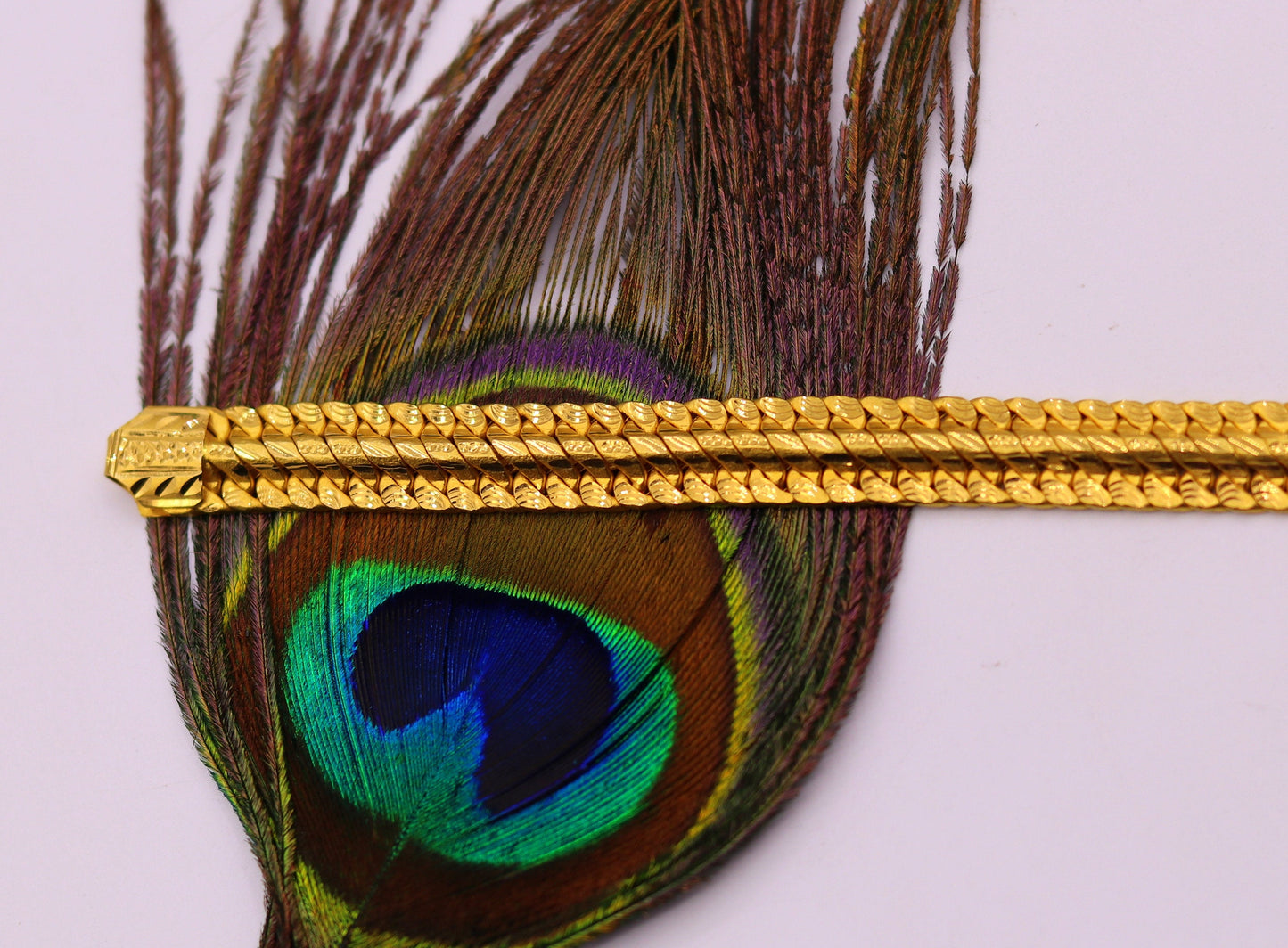 22kt yellow gold handmade gope chain bracelet amazing royal design certified bracelet unisex jewelry from Rajasthan India - TRIBAL ORNAMENTS