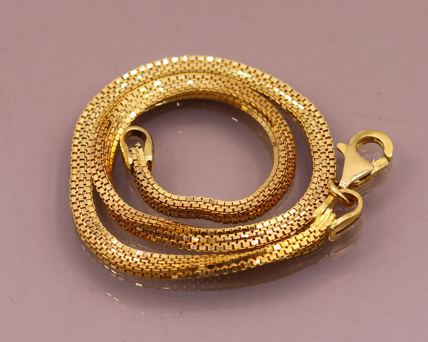22kt yellow gold handmade highway box chain solid bracelet unisex 91.6% gold purity solid vintage jewelry from rajasthan india - TRIBAL ORNAMENTS