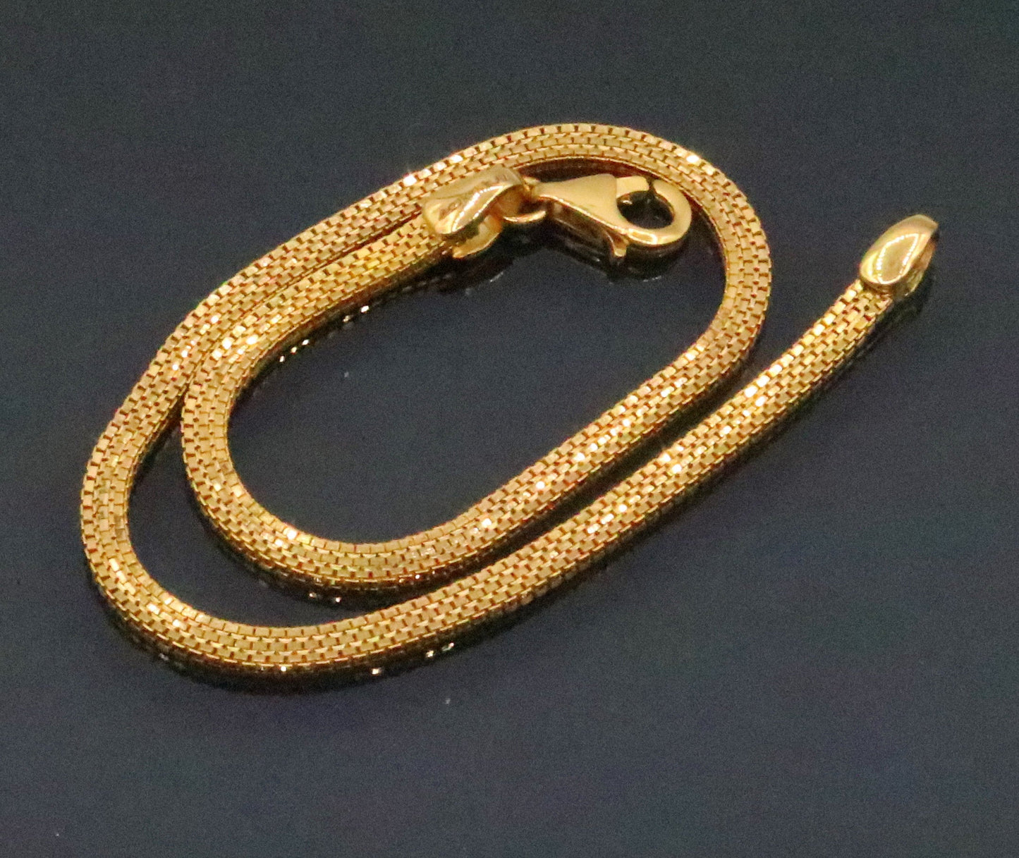 22kt yellow gold handmade highway box chain solid bracelet unisex 91.6% gold purity solid vintage jewelry from rajasthan india - TRIBAL ORNAMENTS