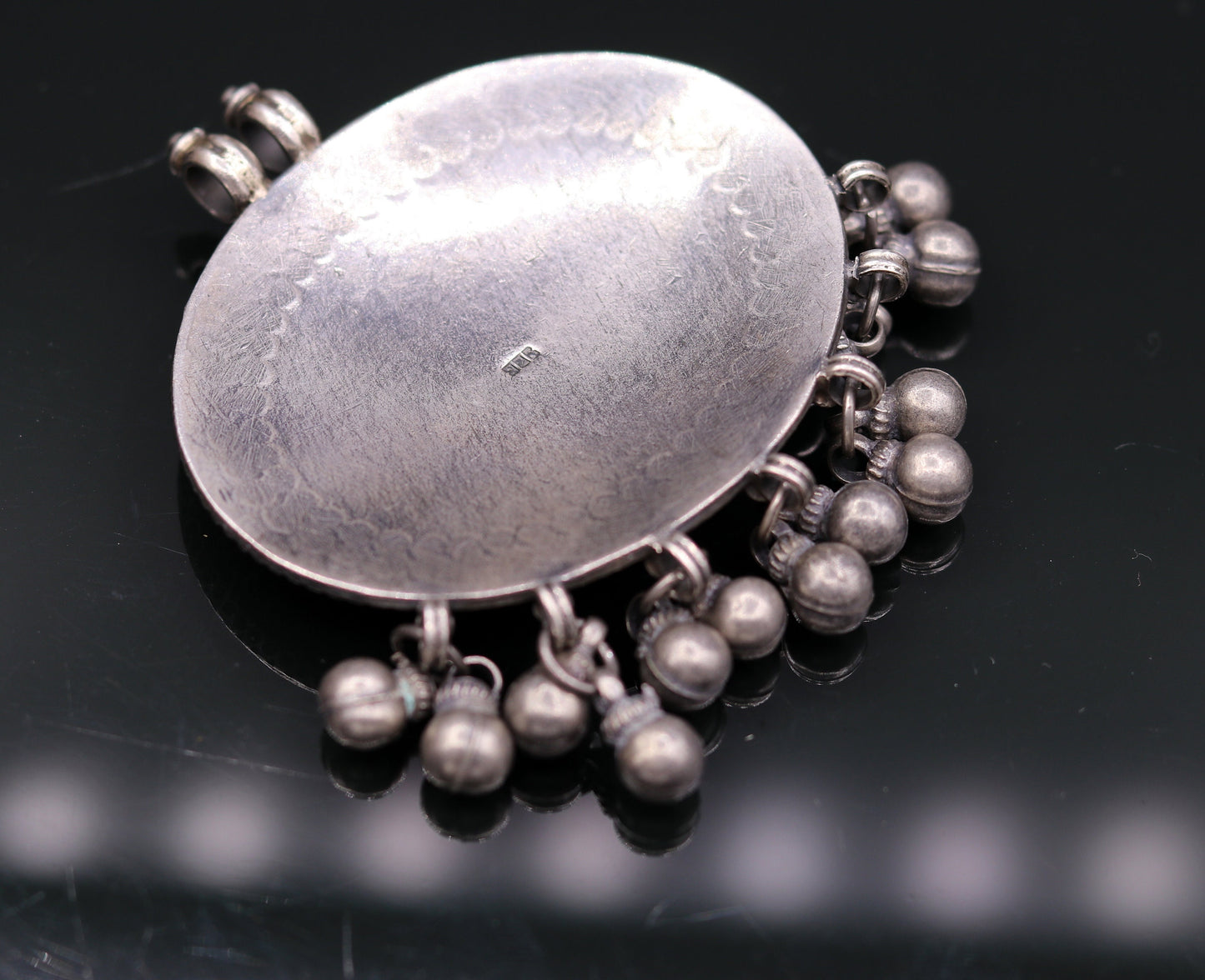 925 sterling silver handmade fabulous vintage tribal design deity pendant necklace from Rajasthan India with bells tribal jewelry nsp238 - TRIBAL ORNAMENTS