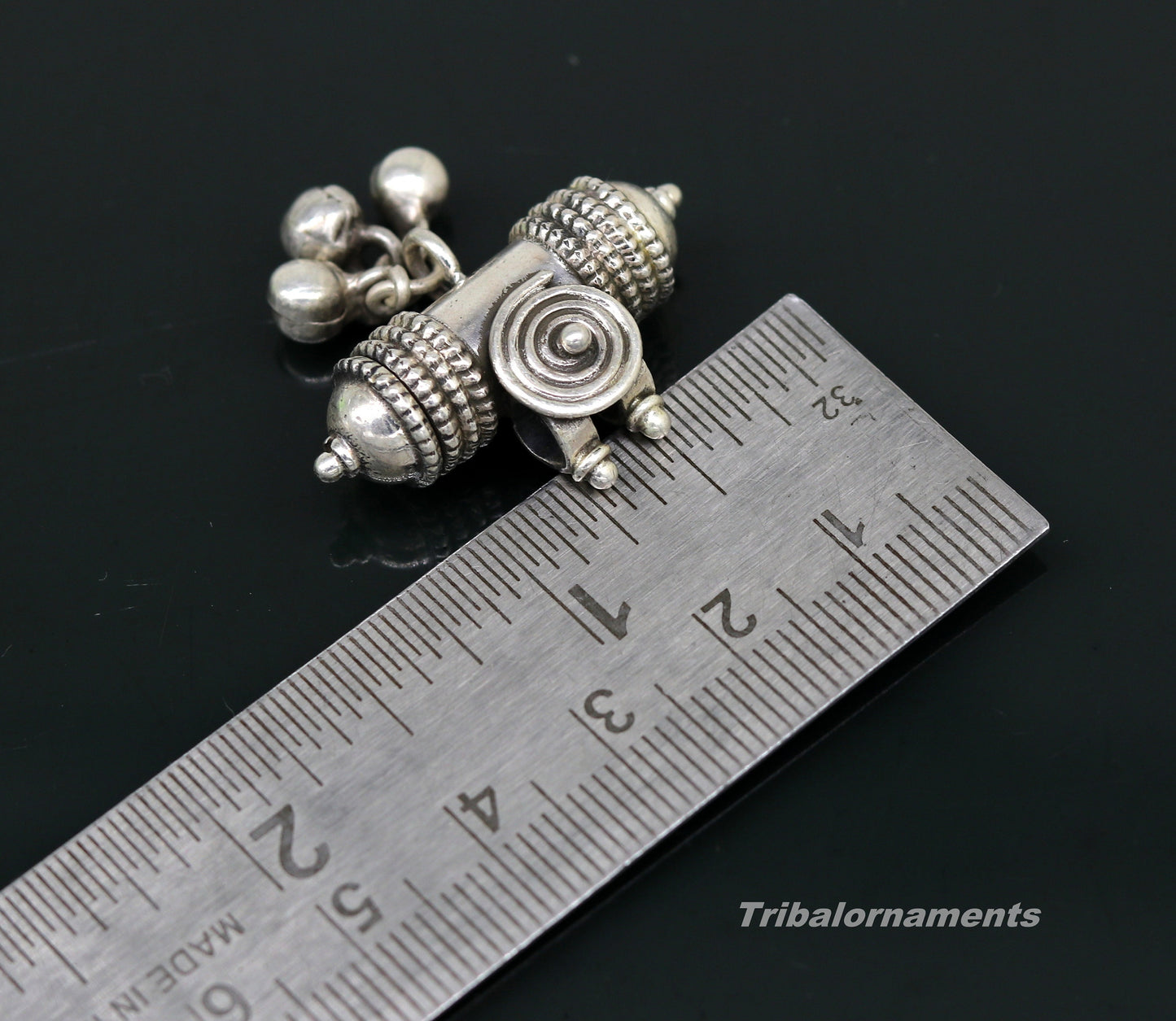 925 sterling silver handmade trendy customized amulet pendant with gorgeous hanging bells, excellent personalized gifting jewelry nsp371 - TRIBAL ORNAMENTS