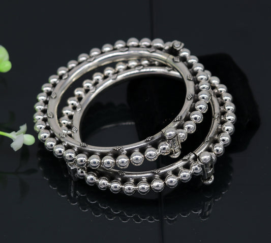 925 sterling silver handmade gorgeous customized design vintage antique design bangle bracelet kada, tribal bridesmaid jewelry gift nba99 - TRIBAL ORNAMENTS