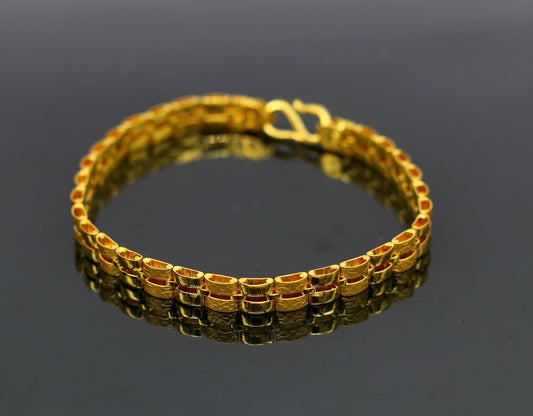 8"/8.5"/9" 22kt yellow gold custom unique stylish design fabulous flexible bracelet, best gift unisex personalized gold fancy jewelry br43 - TRIBAL ORNAMENTS