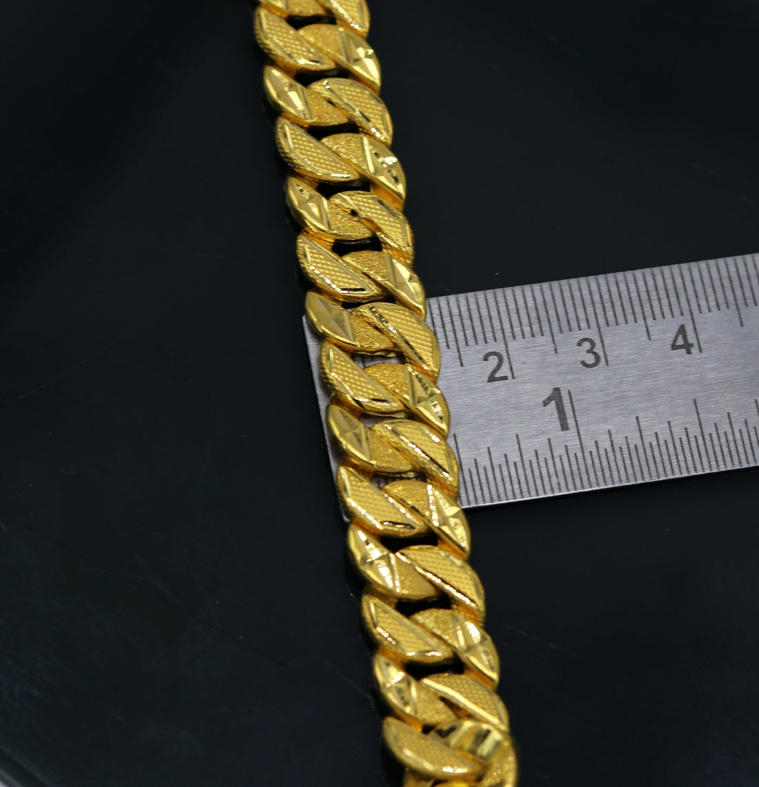 8"/8.5"/9" 22kt yellow gold custom made stylish design fabulous flexible bracelet, best gift unisex personalized gold fancy jewelry br47 - TRIBAL ORNAMENTS