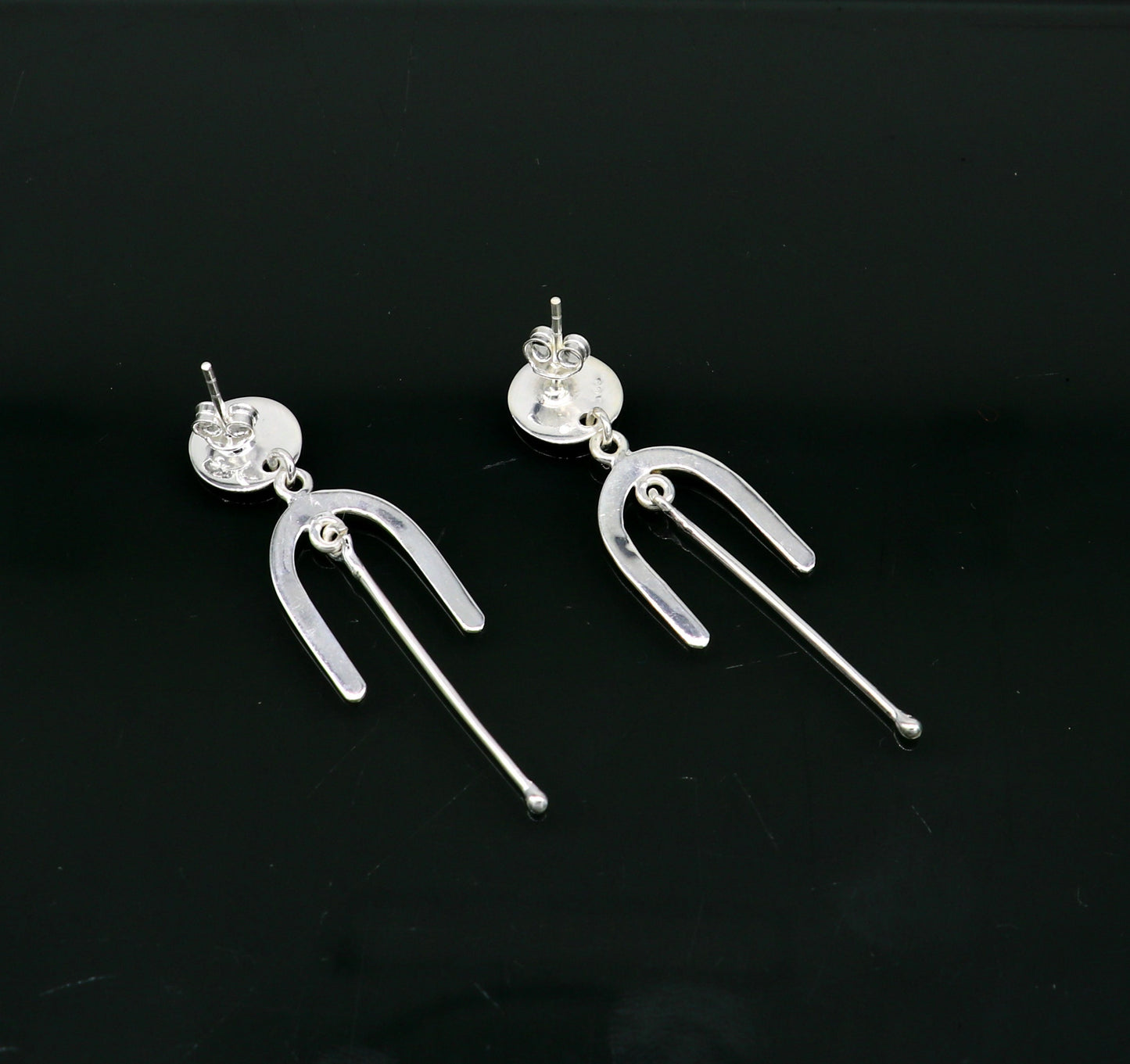 925 sterling silver flower stud earring, excellent fancy drop dangle elegant dainty light weight earrings best gifting ear696 - TRIBAL ORNAMENTS