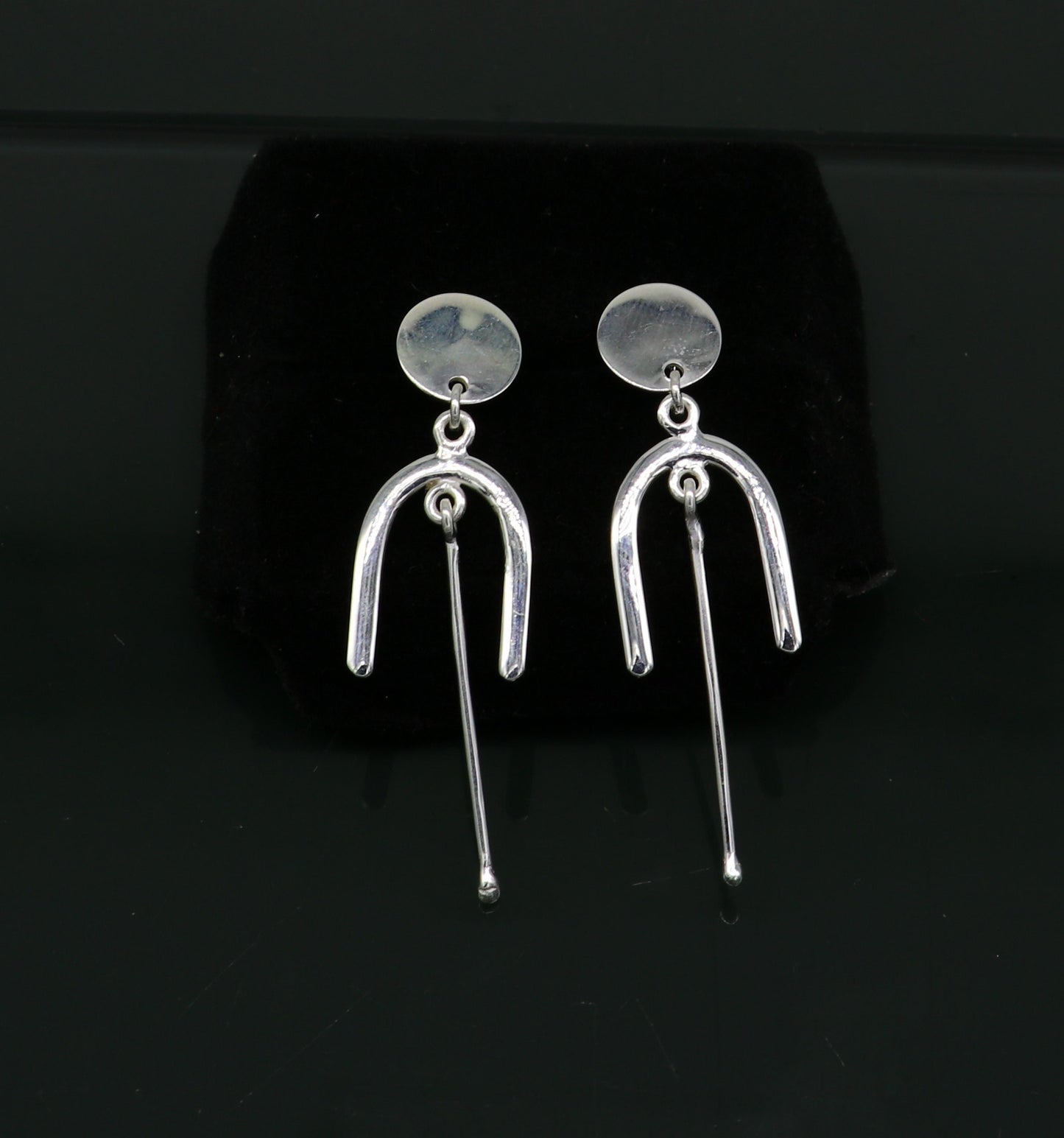 925 sterling silver flower stud earring, excellent fancy drop dangle elegant dainty light weight earrings best gifting ear696 - TRIBAL ORNAMENTS