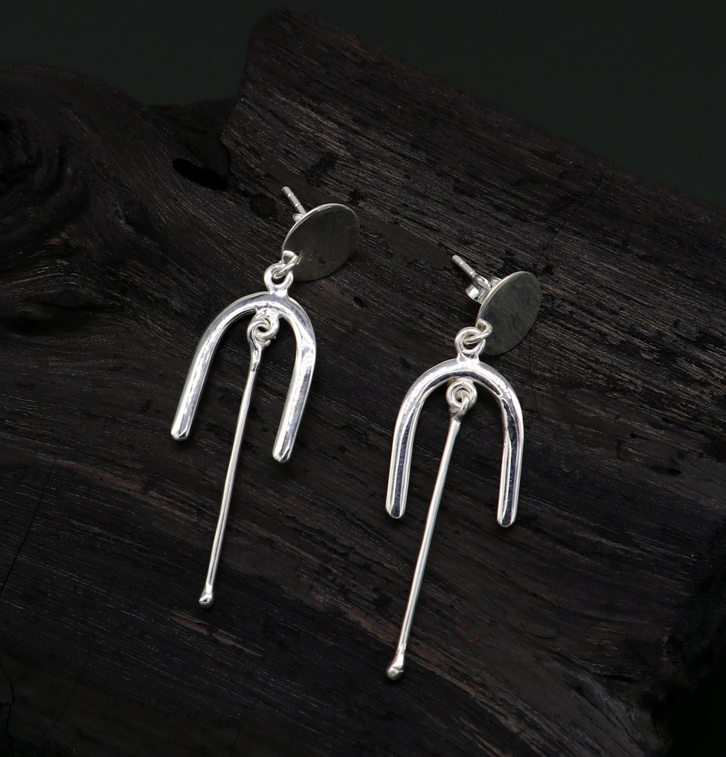925 sterling silver flower stud earring, excellent fancy drop dangle elegant dainty light weight earrings best gifting ear696 - TRIBAL ORNAMENTS